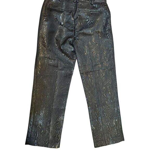 Anthropologie The Essential Slim Straight Pants Womens Sz 4 Black Motif Textured - Picture 9 of 16